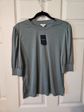 Lucky Brand Women's Medium Green Balloon Sleeve NWT